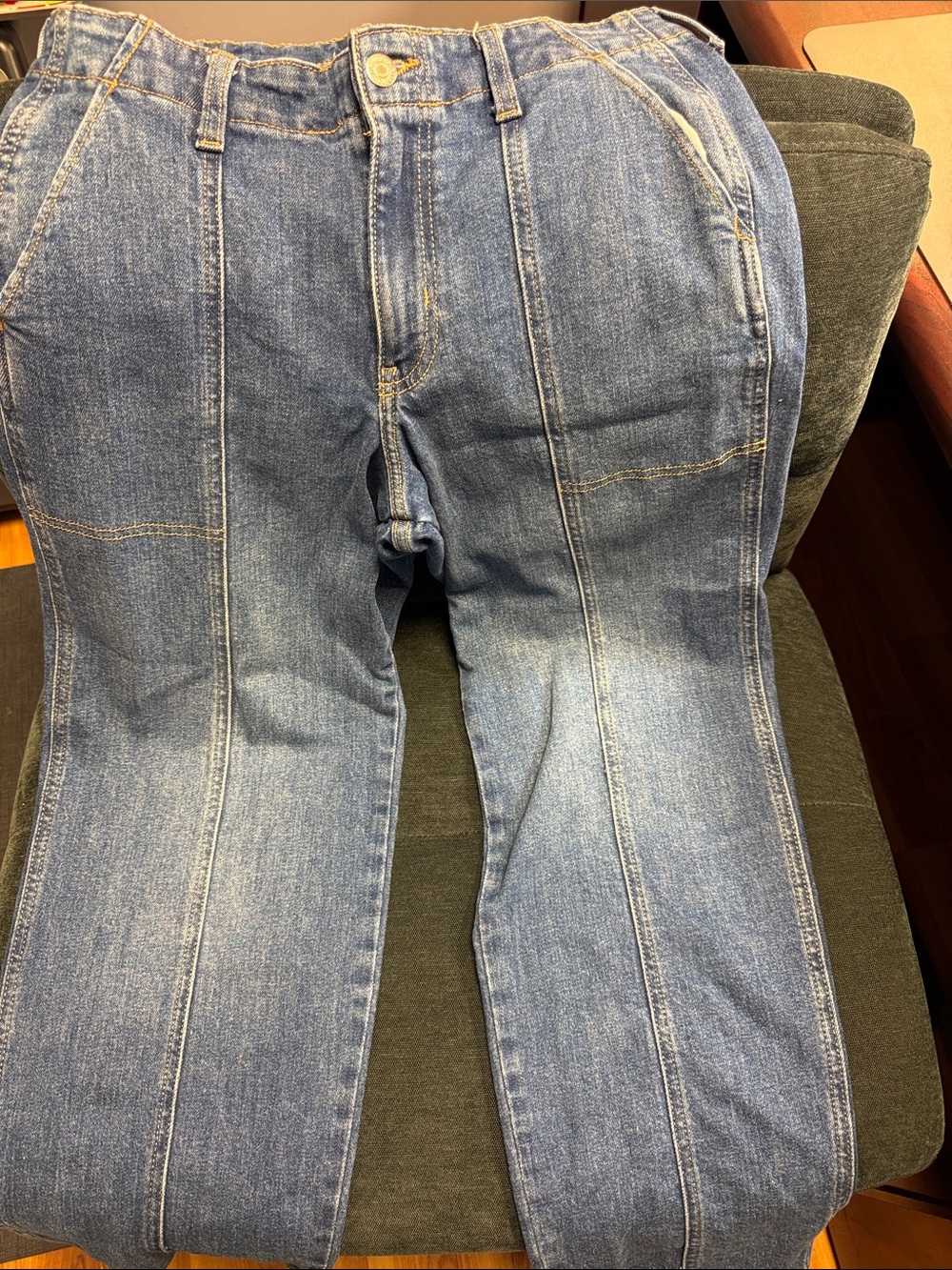 Men's Bootcut Denim Jeans in Faded Blue